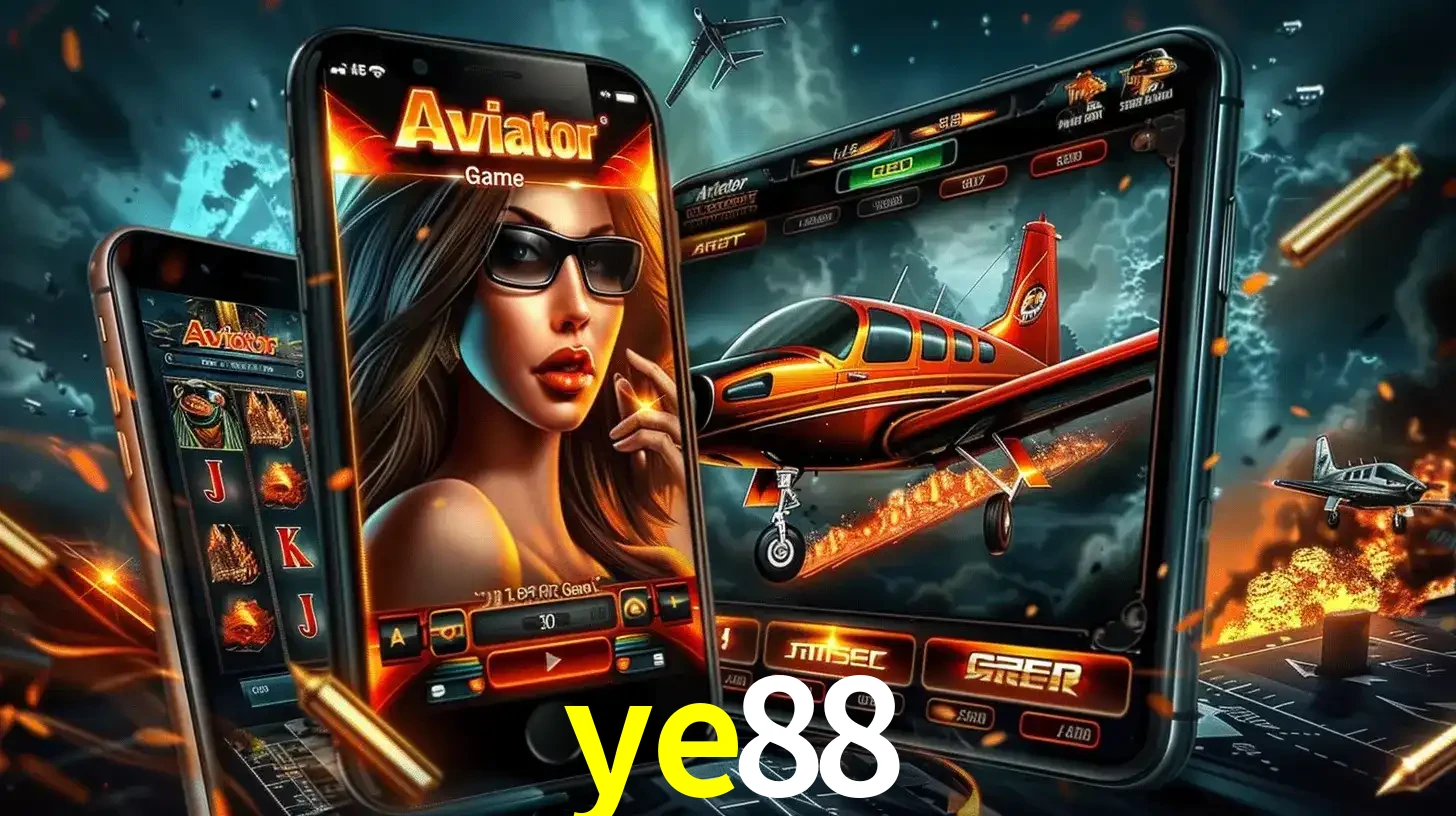 O popular jogo de apostas Aviator exibido em vários celulares e tablets, mostrando a interface emocionante e a ação de voo disponíveis para jogar agora no ye88.