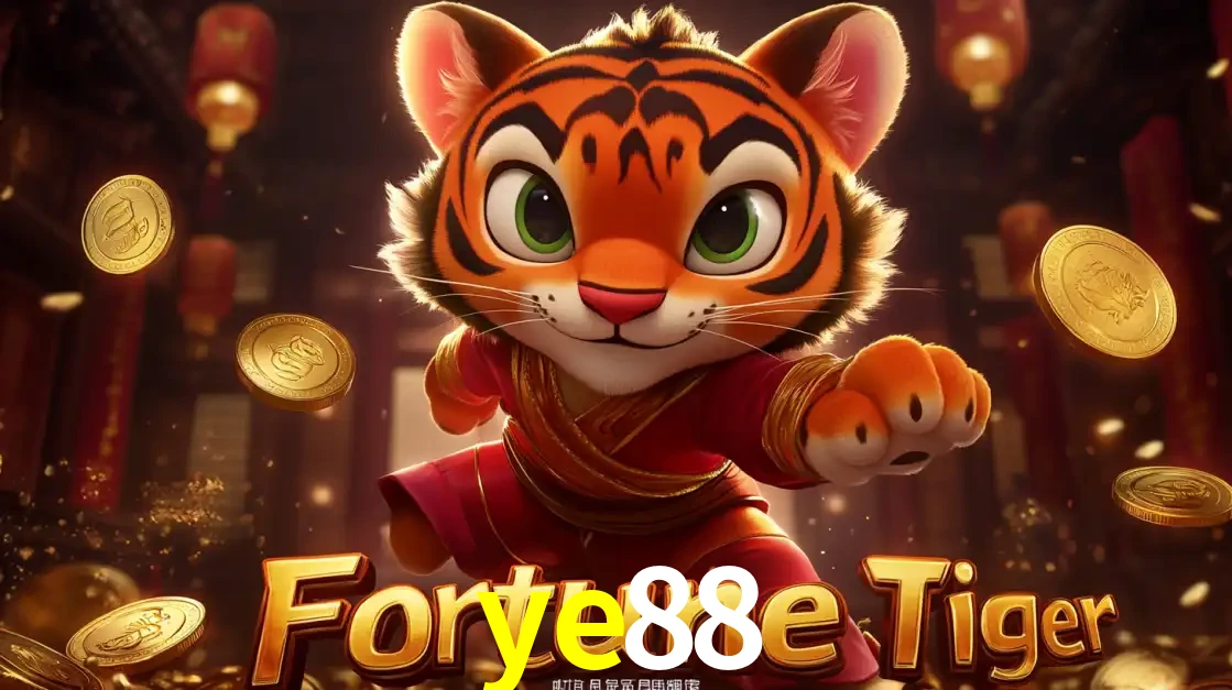 O carismático mascote do jogo de slot Fortune Tiger, um tigre fofo em pose de artes marciais, pronto para trazer sorte e multiplicadores de ganhos no cassino online ye88.